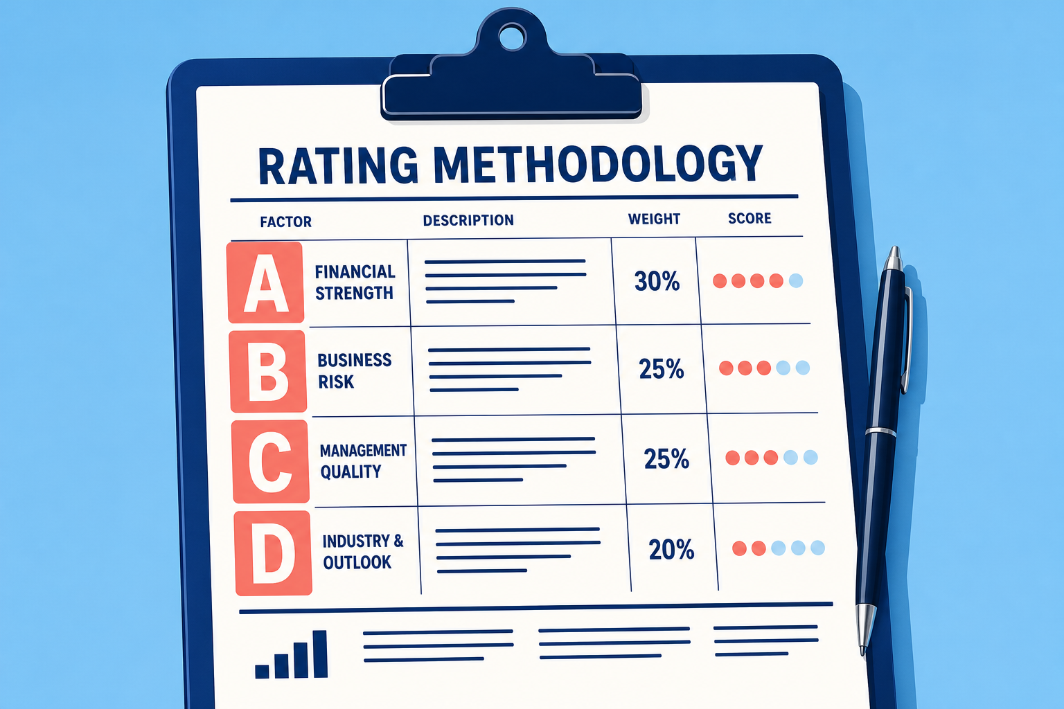 Letter grade scorecard illustration